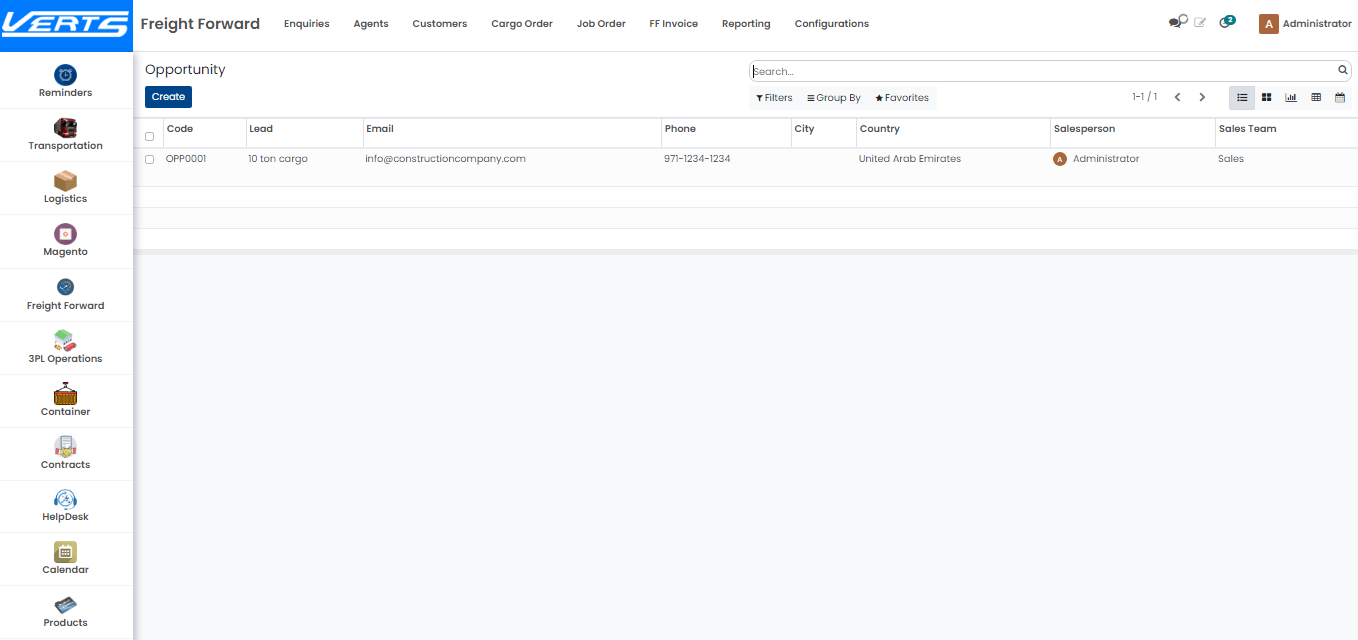 Freight Forward Management Solution